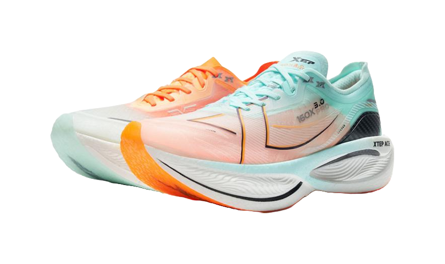 XTEP 160X 3.0 Pro Cushioning Anti-Slip Wear-Resistant Breathability Low-Top Running Shoes Men's Serene Blue/New White 