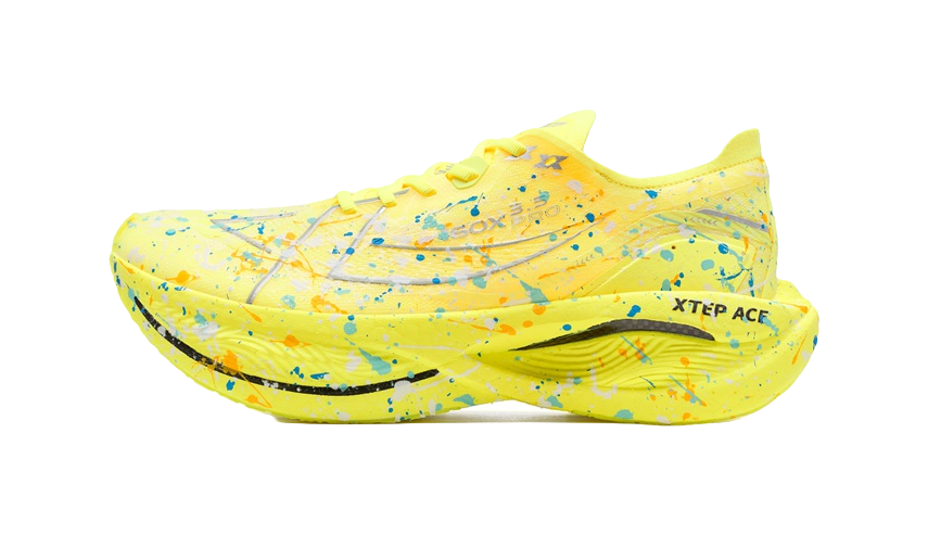 XTEP 160X 3.5PRO Running Shoes Men's Low top Fluorescent Bright Yellow, Teal 