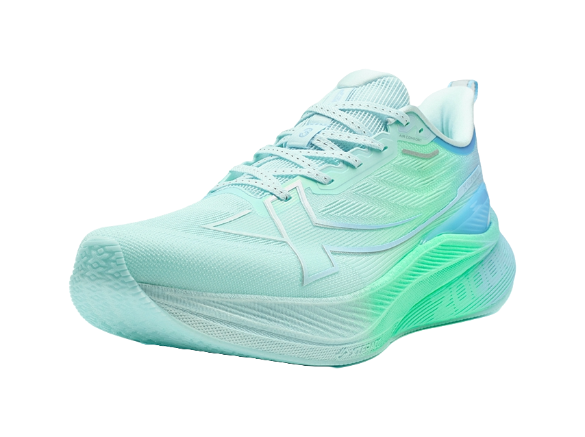 XTEP 2000km 3.0 Running Shoes Men's Low top Misty Blue, Moon Blue, Fluorescent Light Turquoise 