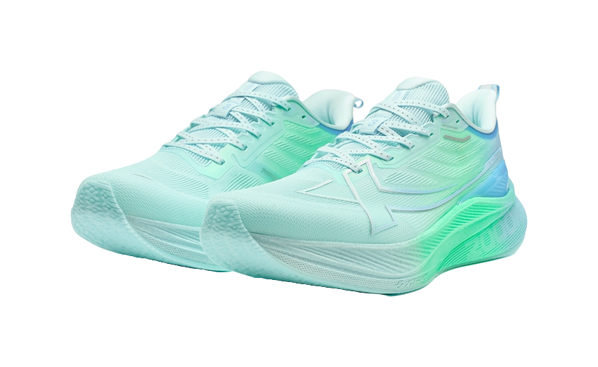 XTEP 2000km 3.0 Running Shoes Men's Low top Misty Blue, Moon Blue, Fluorescent Light Turquoise 