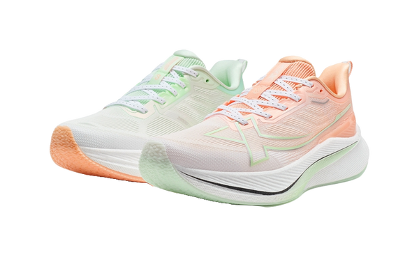XTEP 2000km 3.0 Running Shoes Women's Low top Classic White/Pink Orange/Light Fruit Green 