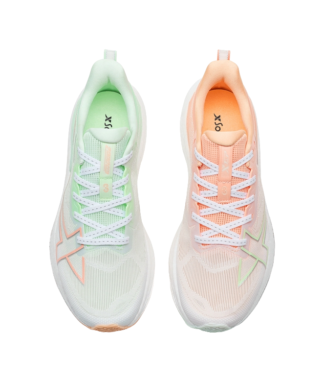 XTEP 2000km 3.0 Running Shoes Women's Low top Classic White/Pink Orange/Light Fruit Green 