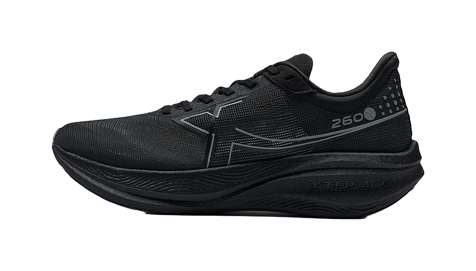 XTEP 260X 1.0 Abrasion Resistant Support Low Top Carbon Plate Marathon Running Shoes Men's Black 