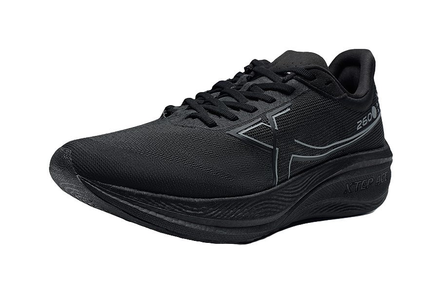XTEP 260X 1.0 Abrasion Resistant Support Low Top Carbon Plate Marathon Running Shoes Men's Black 