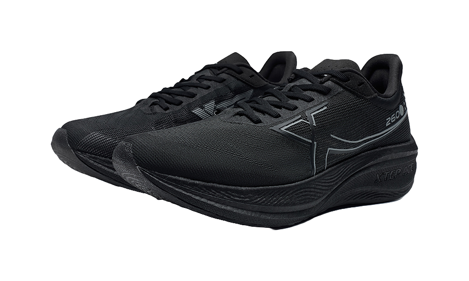 XTEP 260X 1.0 Abrasion Resistant Support Low Top Carbon Plate Marathon Running Shoes Men's Black 