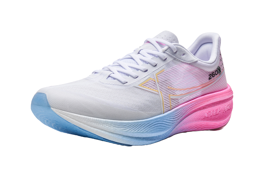 XTEP 260X 1.0 Running Shoes Men's Low top Sail White/Fluorescent Cherry Blossom Pink 