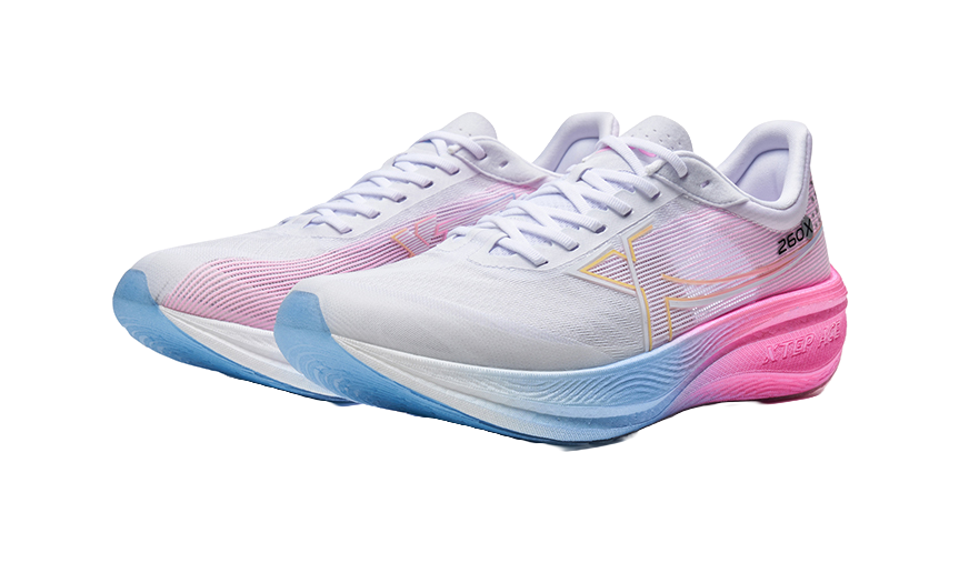 XTEP 260X 1.0 Running Shoes Men's Low top Sail White/Fluorescent Cherry Blossom Pink 
