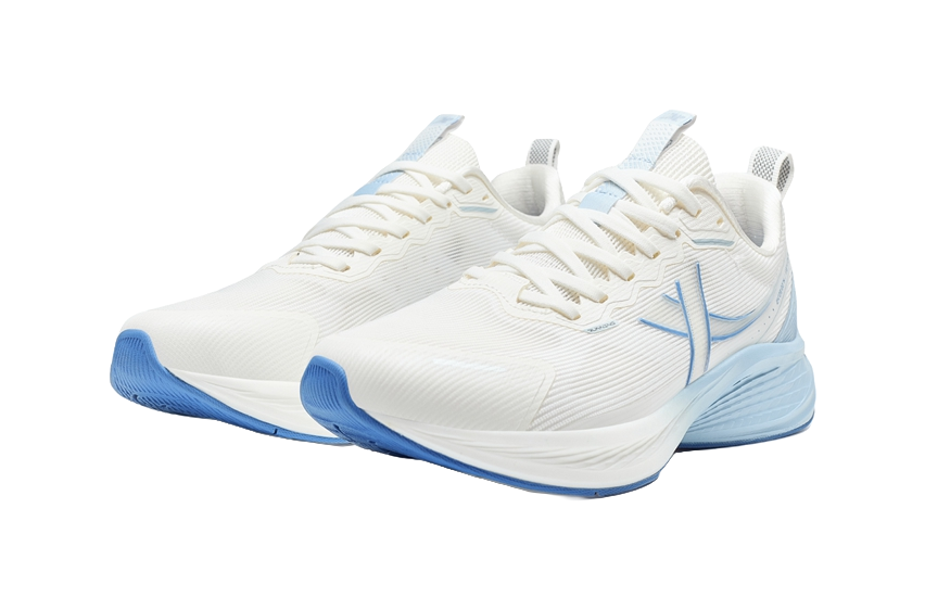 XTEP 5 Speed ET Shock Absorbers Slip Resistant Low top Casual Running Shoes Men's White Blue 