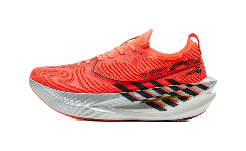 XTEP Abrasion Resistant Support Low Top Carbon Plate Marathon Training Race Running Shoes Men's Super Orange Black 