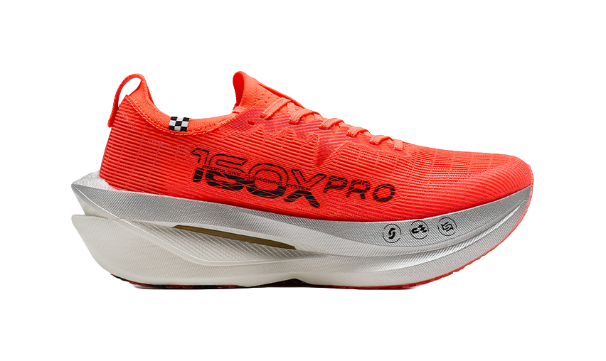 XTEP Abrasion Resistant Support Low Top Carbon Plate Marathon Training Race Running Shoes Men's Super Orange Black 