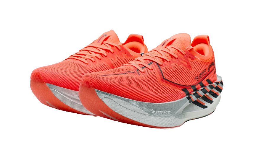 XTEP Abrasion Resistant Support Low Top Carbon Plate Marathon Training Race Running Shoes Men's Super Orange Black 