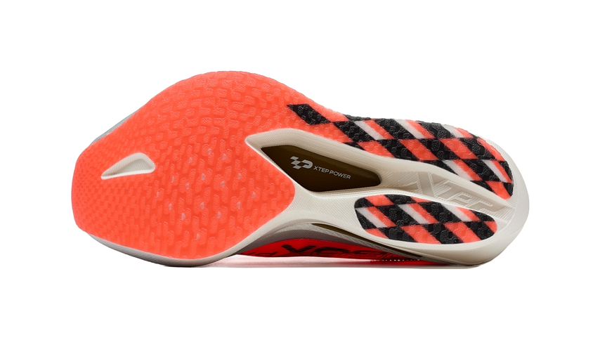 XTEP Abrasion Resistant Support Low Top Carbon Plate Marathon Training Race Running Shoes Men's Super Orange Black 