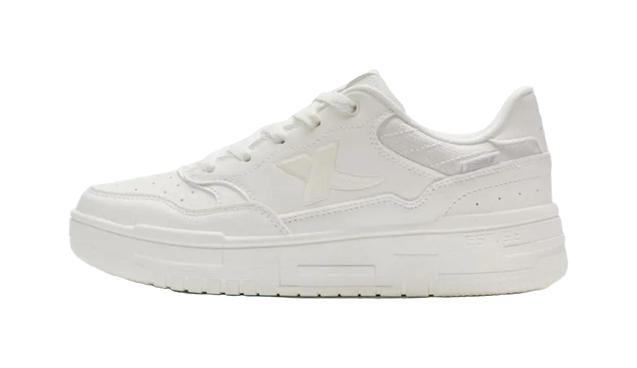 XTEP Air Force 1 2.0 Slip Resistant Cushioning Abrasion Resistant Low Top Skateboard Shoes Women's White 