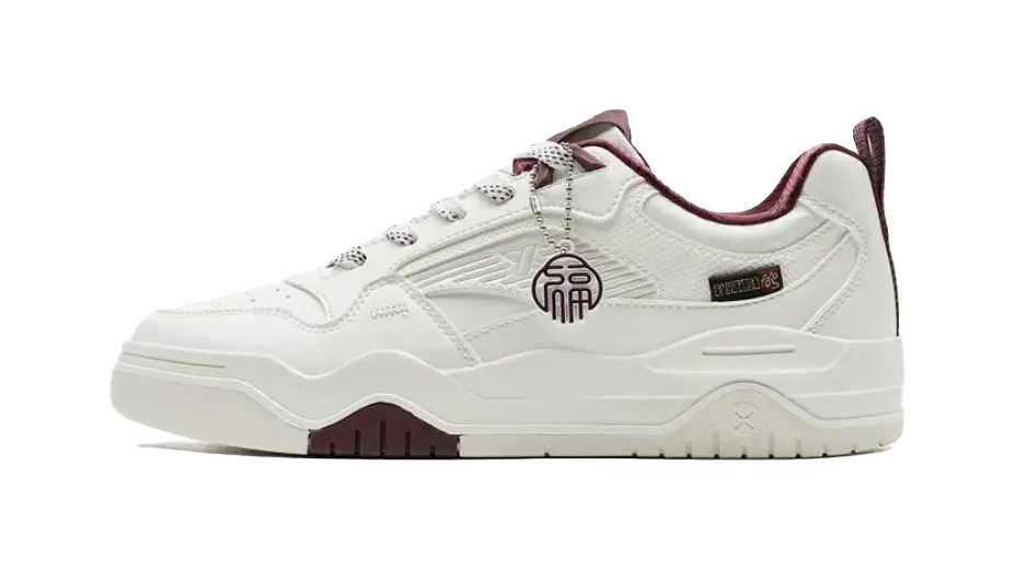 XTEP Air Force 1 Abrasion Resistant Lightweight Slip Resistant Low Top Skateboard Shoes Men's White Red 