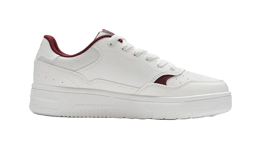 XTEP Air Force 1 Coverage Wear-Resistant Lightweight Low-Top Skateboard Shoes Men's Sail White/Team Red 