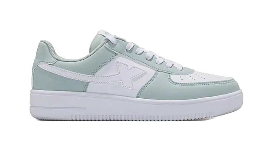 XTEP Air Force 1 Low-Top Skateboard Shoes Women's White Green 