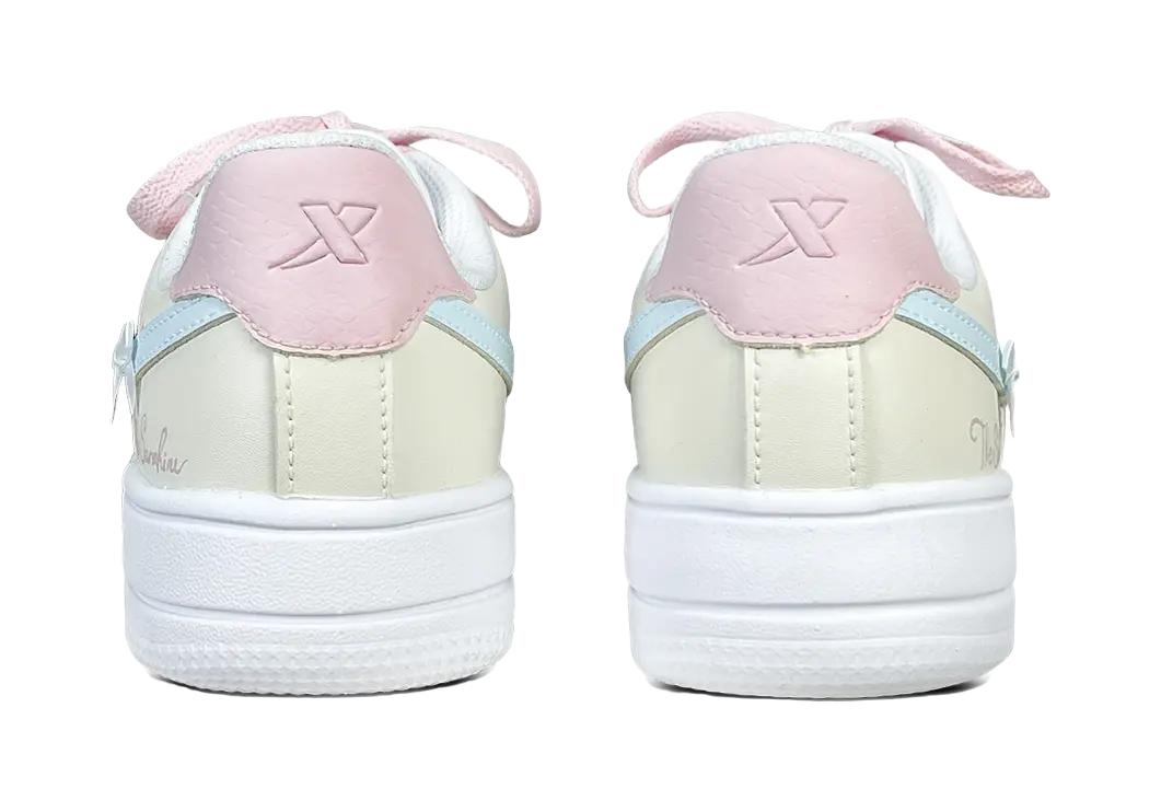 XTEP Air Force One Anti Slip Wear Resistant Low Top Skateboard Shoes Unisex Yellow Blue Pink 