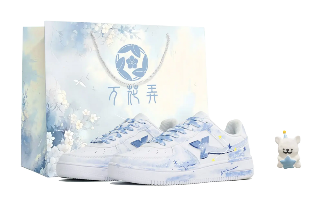 XTEP Air Force One Coverage Abrasion Resistant Low top Skateboard Shoes Unisex White Blue 