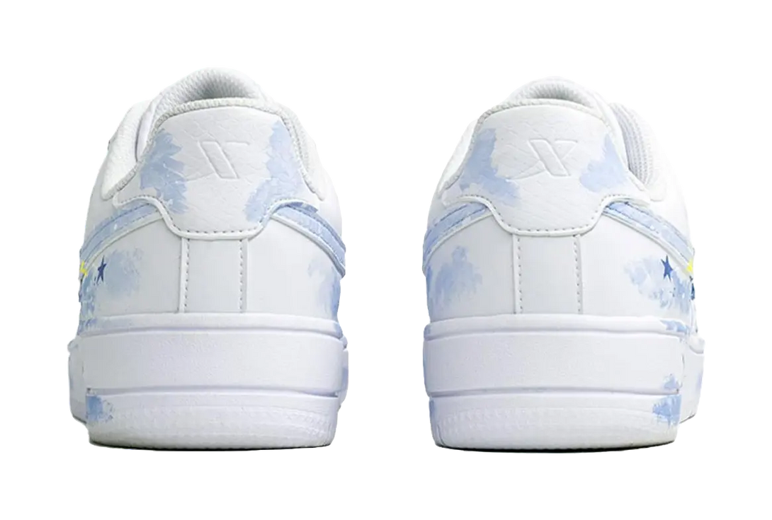 XTEP Air Force One Coverage Abrasion Resistant Low top Skateboard Shoes Unisex White Blue 