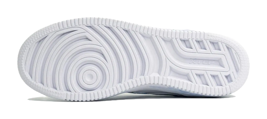 XTEP Air Force One Coverage Abrasion Resistant Low top Skateboard Shoes Unisex White Blue 