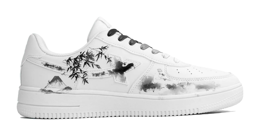 XTEP Air Force One Slip Resistant Abrasion Resistant Low top Skateboard Shoes Men's Black White 