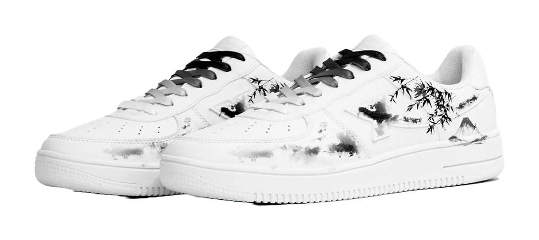 XTEP Air Force One Slip Resistant Abrasion Resistant Low top Skateboard Shoes Men's Black White 