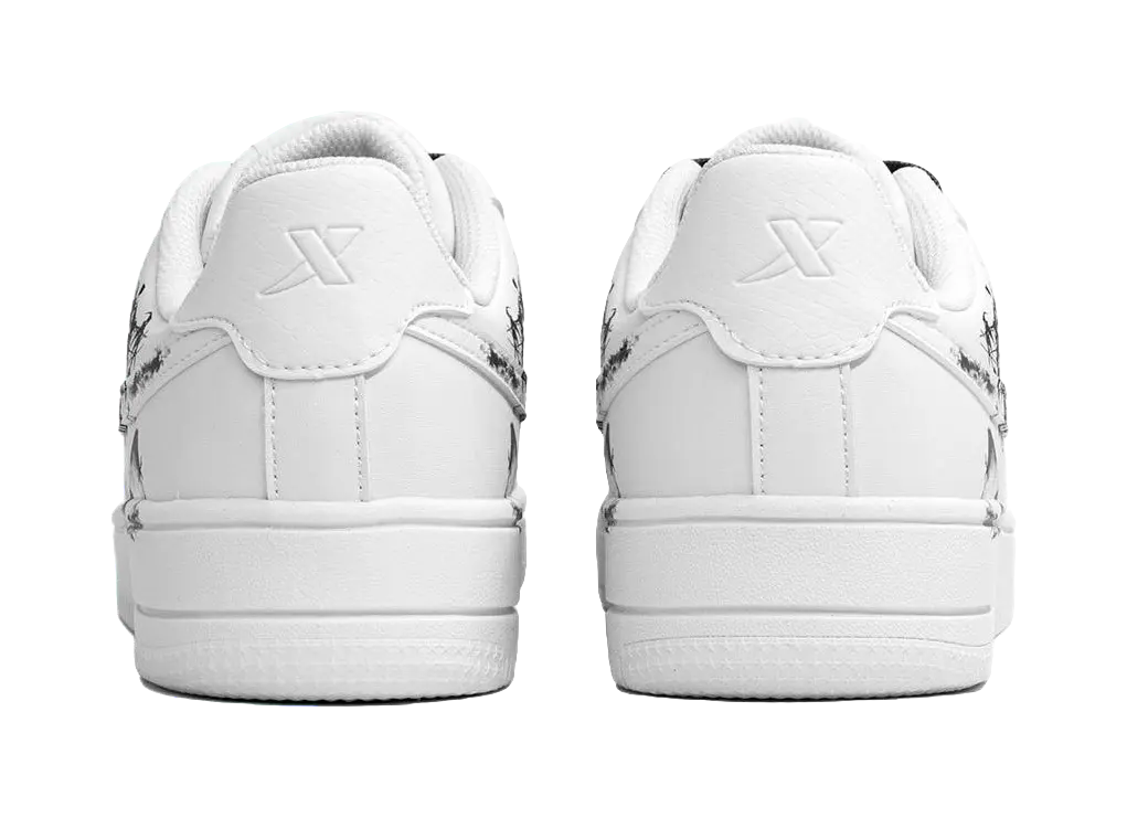 XTEP Air Force One Slip Resistant Abrasion Resistant Low top Skateboard Shoes Men's Black White 