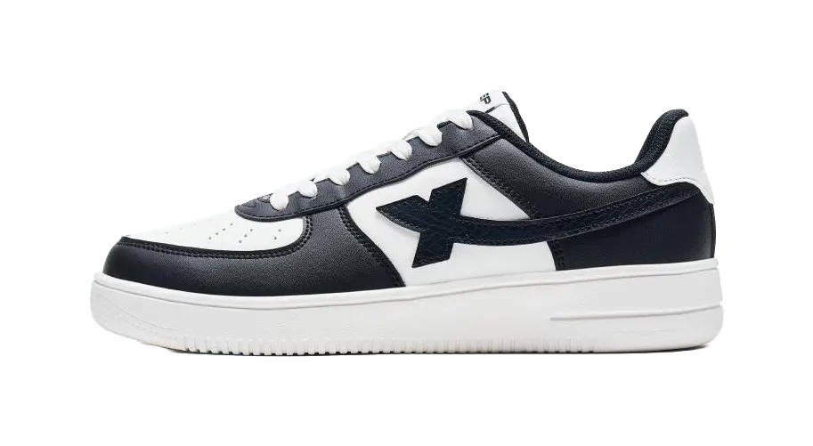 XTEP Air Force One Slip Resistant Abrasion Resistant Low top Skateboard Shoes Men's Black White 