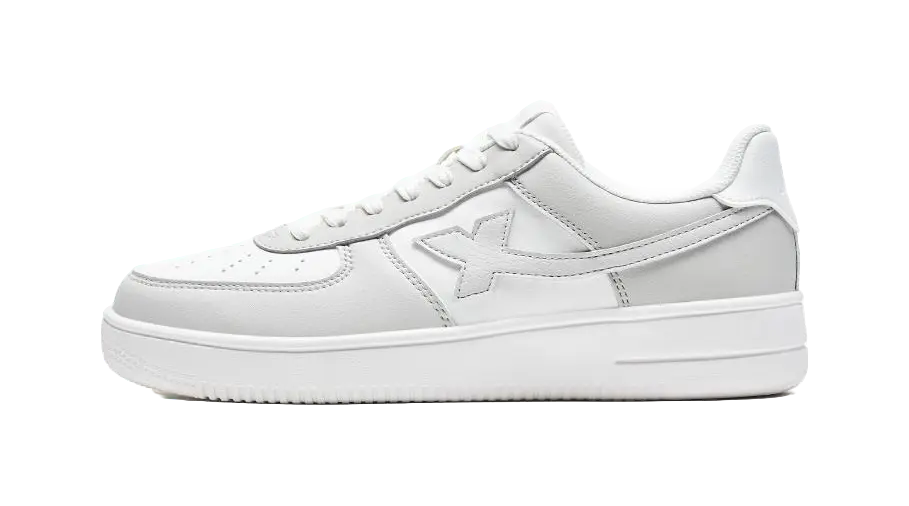 XTEP Air Force One Slip Resistant Abrasion Resistant Low top Skateboard Shoes Men's Gray White 