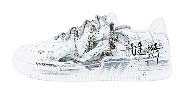 XTEP Air Force One Wear resistant And Lightweight Low top Skateboard Shoes Unisex White Cyan 