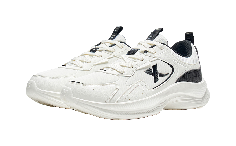 XTEP Anti-Slip Wear-Resistant Low-Top Running Shoes Men's White Black 