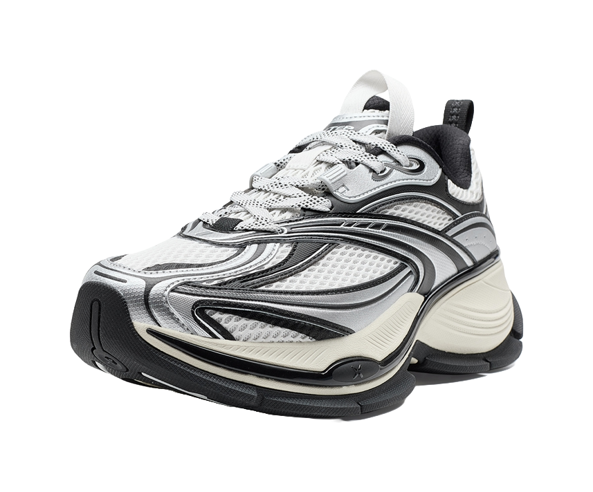 XTEP Basque 2 Abrasion Resistant Lightweight Rebound Low Top Casual Shoes Men's White Black Gray 