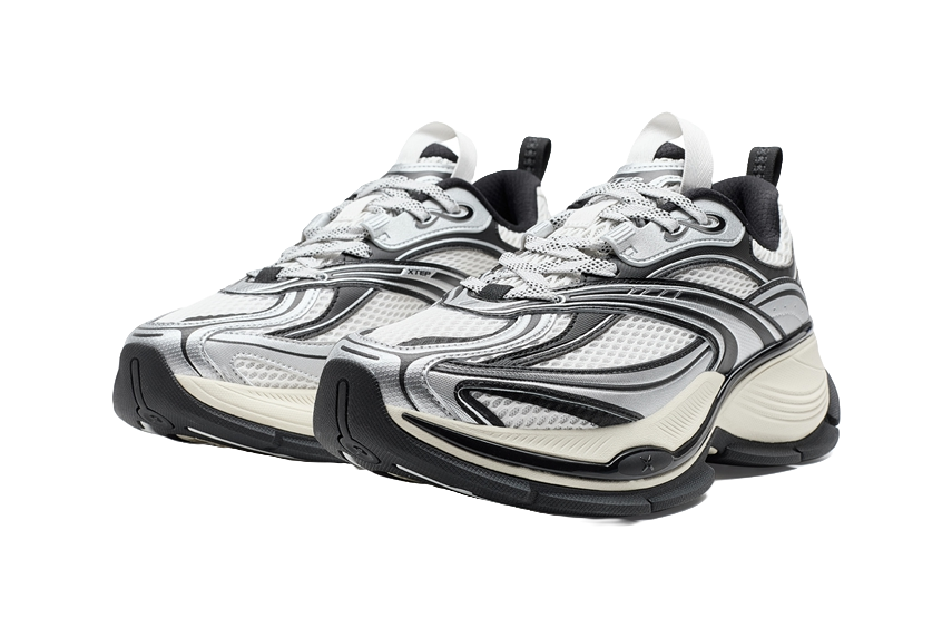 XTEP Basque 2 Abrasion Resistant Lightweight Rebound Low Top Casual Shoes Men's White Black Gray 