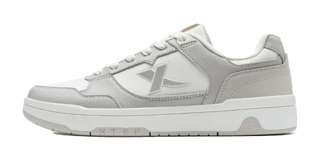 XTEP Clover White 3.0 Air Force 1 Wear resistant And Lightweight Low top Skateboard Shoes Men's Gray White 