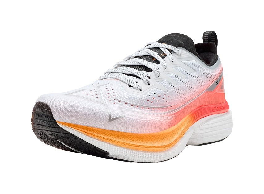 XTEP Cushioned Slip-Resistant Abrasion-Resistant Low-Top Long Distance Running Running Shoes Unisex White Red Black 