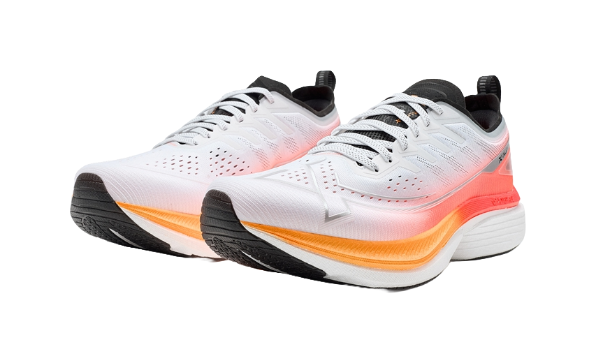 XTEP Cushioned Slip-Resistant Abrasion-Resistant Low-Top Long Distance Running Running Shoes Unisex White Red Black 