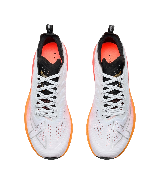 XTEP Cushioned Slip-Resistant Abrasion-Resistant Low-Top Long Distance Running Running Shoes Unisex White Red Black 