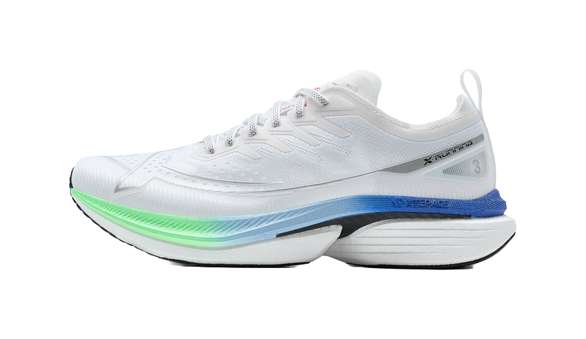 XTEP Cushioning Anti Slip Wear Resistant Coverage Support Rebound Low Top Training Running Shoes Men's White Blue Green 