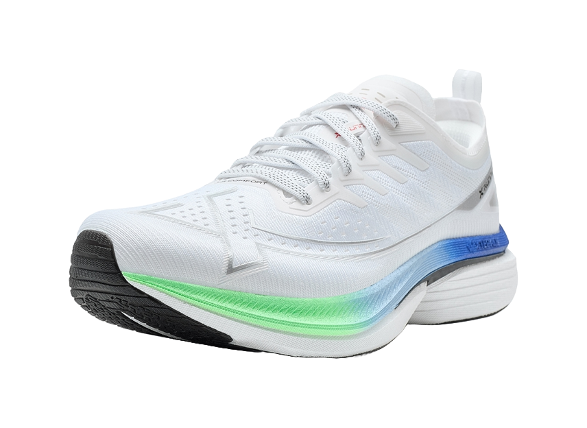 XTEP Cushioning Anti Slip Wear Resistant Coverage Support Rebound Low Top Training Running Shoes Men's White Blue Green 