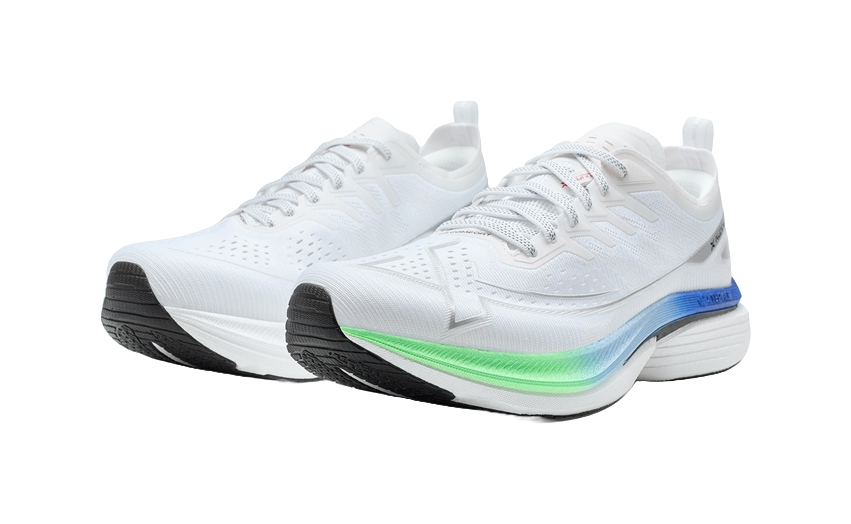 XTEP Cushioning Anti Slip Wear Resistant Coverage Support Rebound Low Top Training Running Shoes Men's White Blue Green 