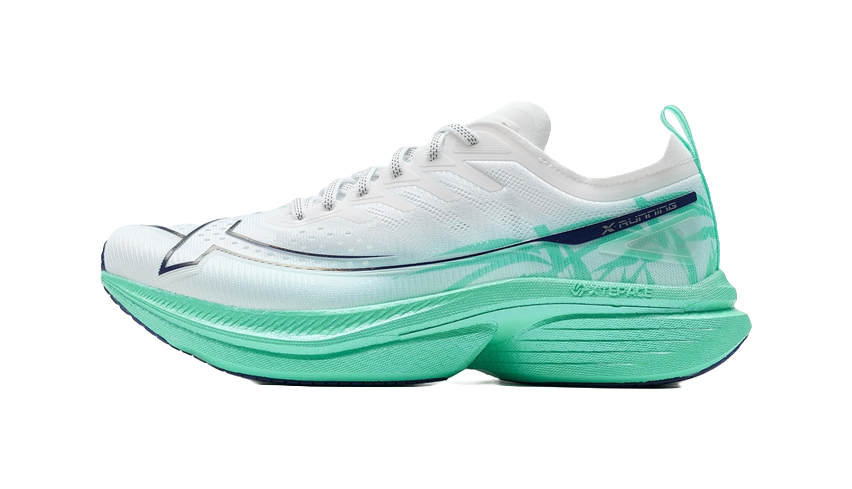 XTEP Cushioning Anti-Slip Wear-Resistant Coverage Support Rebound Low-Top Training Running Shoes Men's White Green Blue 