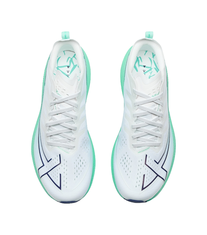 XTEP Cushioning Anti-Slip Wear-Resistant Coverage Support Rebound Low-Top Training Running Shoes Men's White Green Blue 