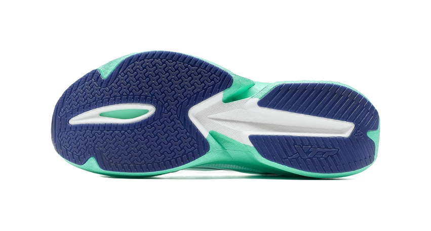 XTEP Cushioning Anti-Slip Wear-Resistant Coverage Support Rebound Low-Top Training Running Shoes Men's White Green Blue 