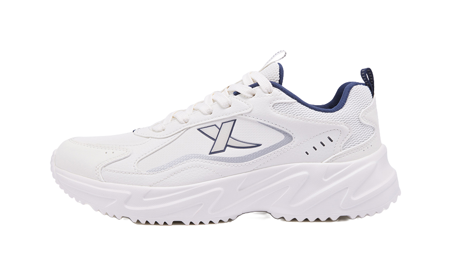 XTEP Cushioning Slip Resistant Lightweight Rebound Low top Casual Training City Commute Running Shoes Men's Sail White 