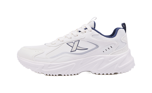 XTEP Cushioning Slip Resistant Lightweight Rebound Low top Casual Training City Commute Running Shoes Men's Sail White 