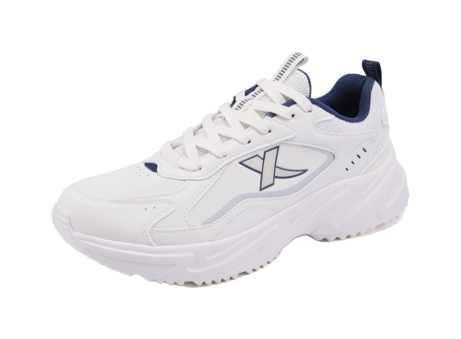 XTEP Cushioning Slip Resistant Lightweight Rebound Low top Casual Training City Commute Running Shoes Men's Sail White 