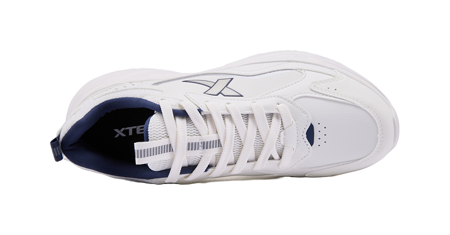 XTEP Cushioning Slip Resistant Lightweight Rebound Low top Casual Training City Commute Running Shoes Men's Sail White 