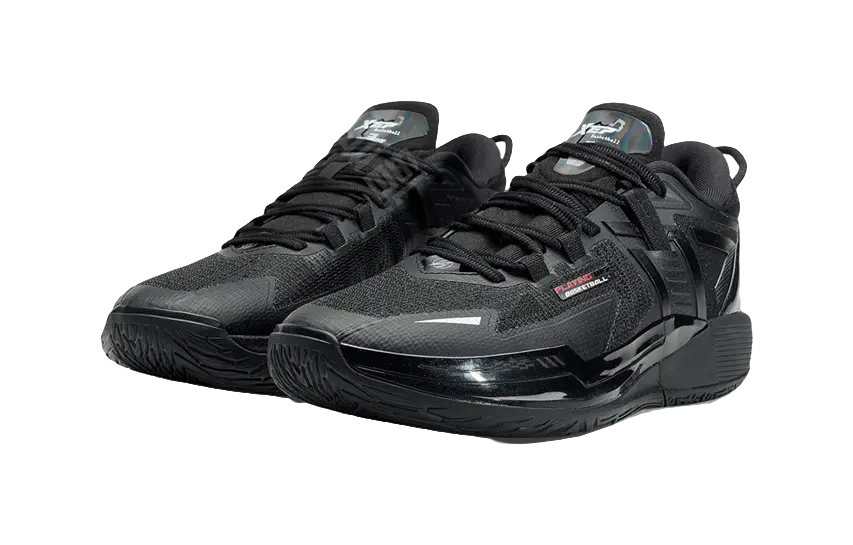 XTEP Cushioning, Slip Resistant, And Abrasion Resistant Low Top Basketball Shoes Mens Black Sun Red 