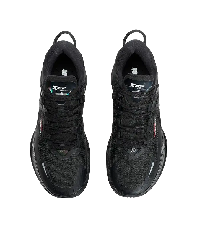 XTEP Cushioning, Slip Resistant, And Abrasion Resistant Low Top Basketball Shoes Mens Black Sun Red 