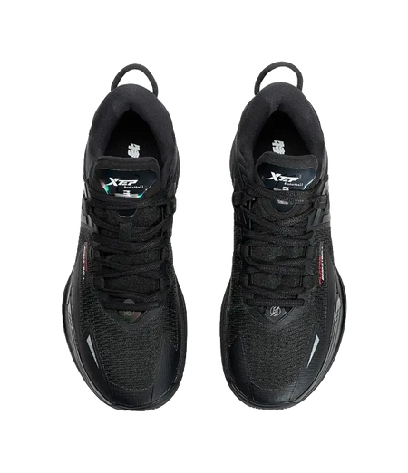 XTEP Cushioning, Slip Resistant, And Abrasion Resistant Low Top Basketball Shoes Mens Black Sun Red 